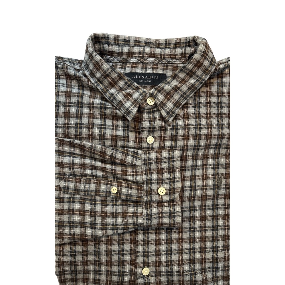 AllSaints Downham‎ LS Shirt Plaid Button Up Long Sleeve XXL